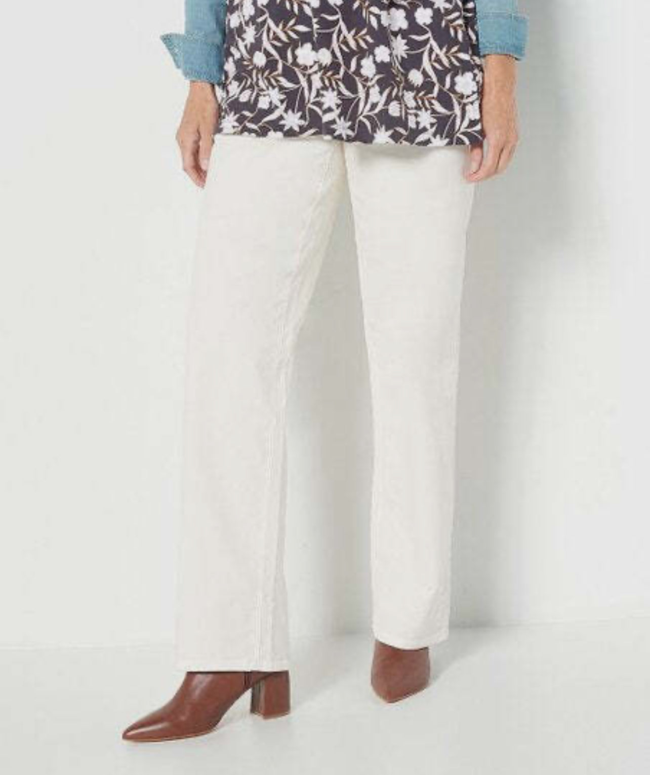 Denim & Co. Women’s Tall (Size 8T)Corduroy Wide- Leg Full-Length Pants- Cream