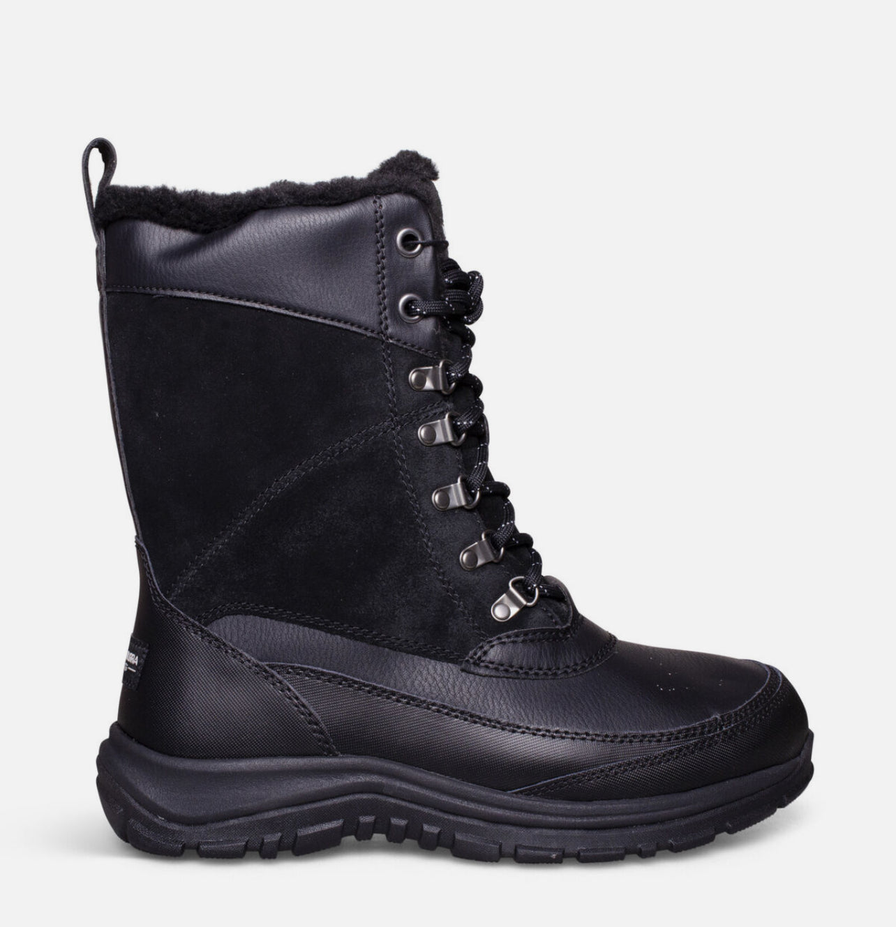 KOOLABURRA BY UGG ROSTIN TALL BLACK LEATHER FUR ANKLE MENS BOOTS SIZE US 7 NEW