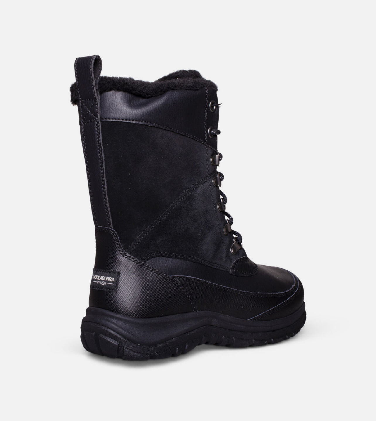 KOOLABURRA BY UGG ROSTIN TALL BLACK LEATHER FUR ANKLE MENS BOOTS SIZE US 7 NEW