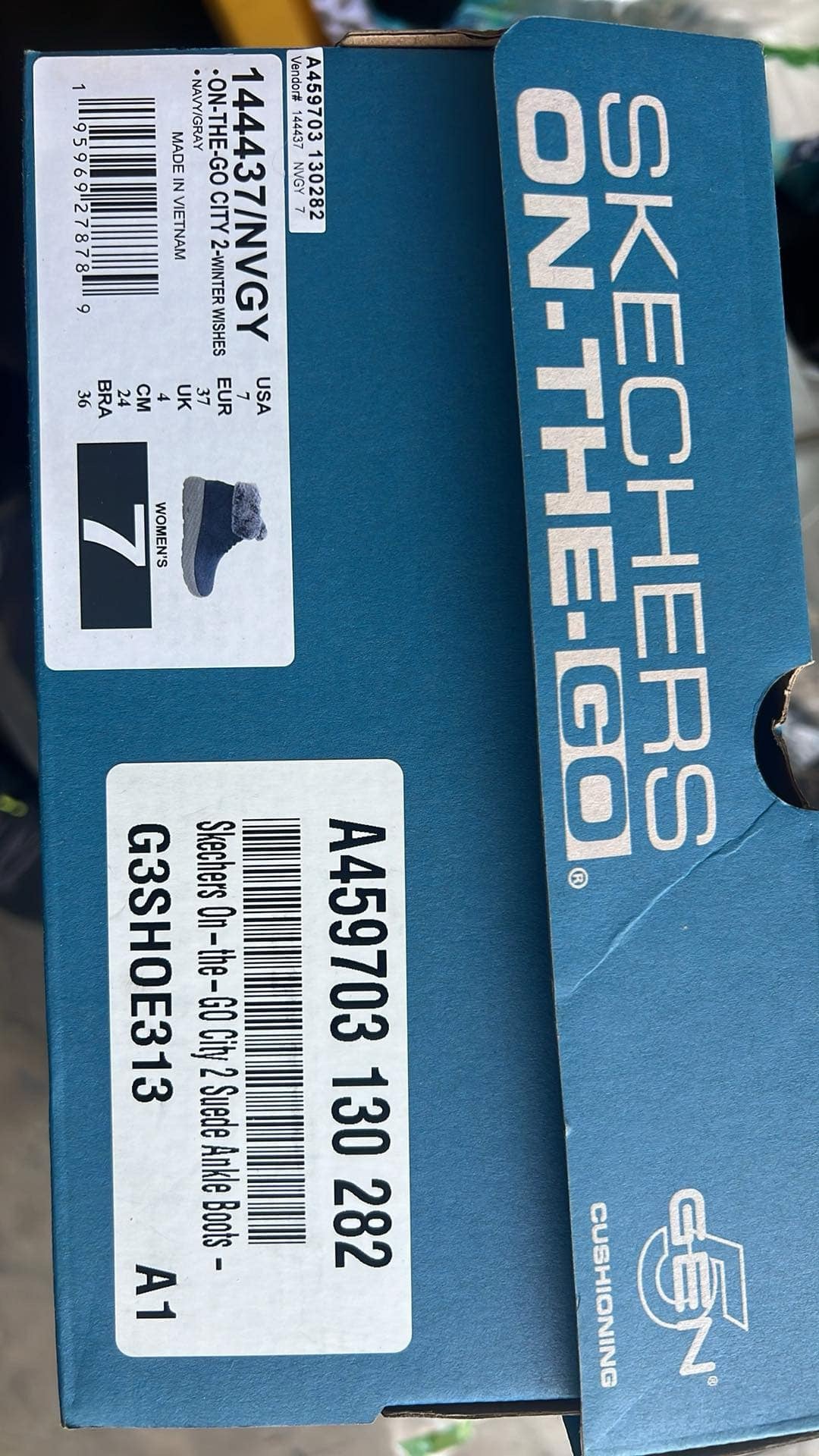 Skechers On-the- Size 7 / Navy-grey GO City 2 Suede Ankle Boots - Winter Wishes