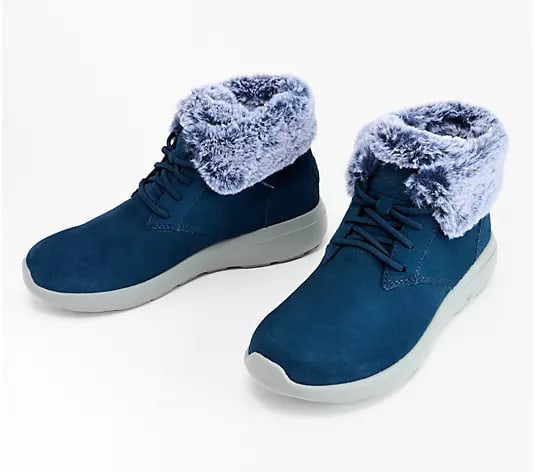 Skechers On-the- Size 7 / Navy-grey GO City 2 Suede Ankle Boots - Winter Wishes