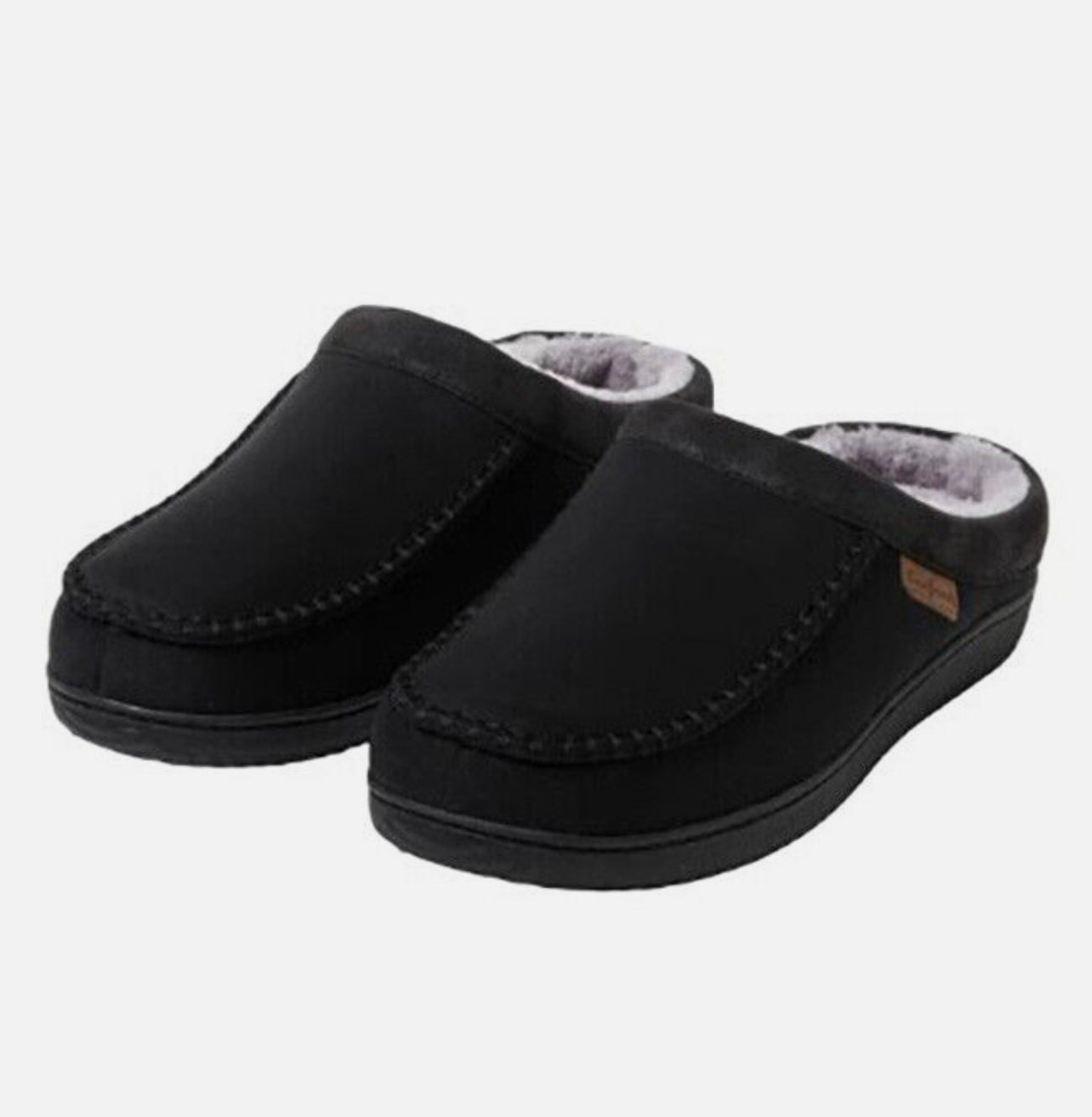 Dearfoams Mens' deference Size Indoor/Outdoor Slipper Black