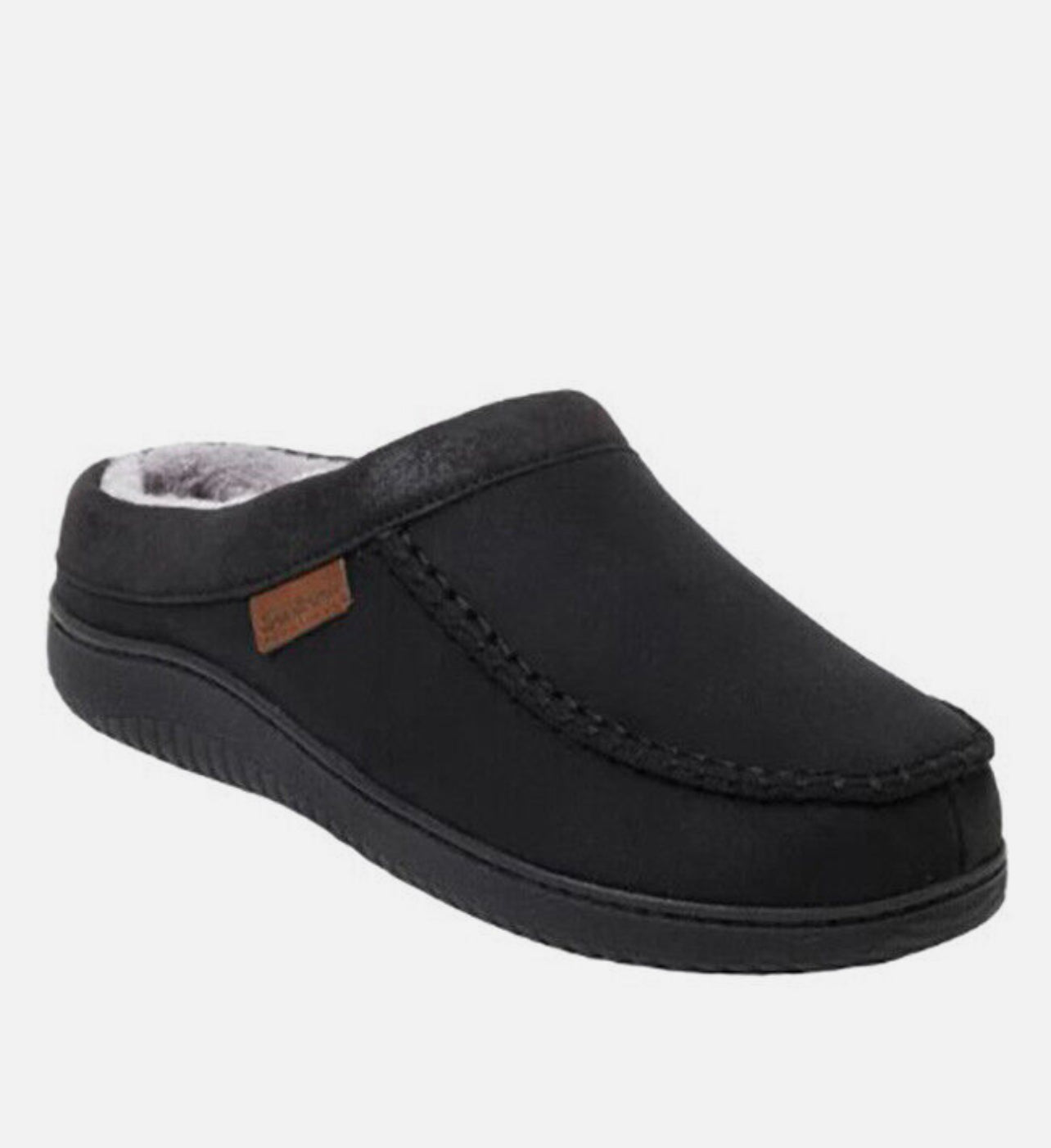 Dearfoams Mens' deference Size Indoor/Outdoor Slipper Black