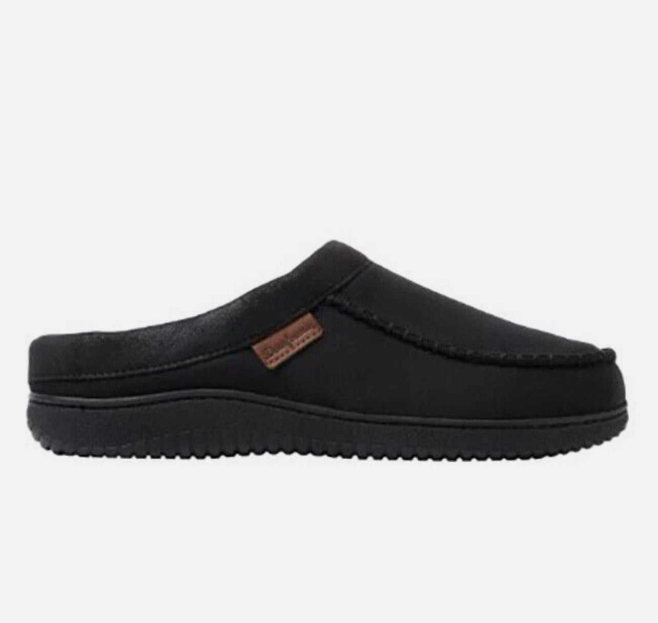 Dearfoams Mens' deference Size Indoor/Outdoor Slipper Black