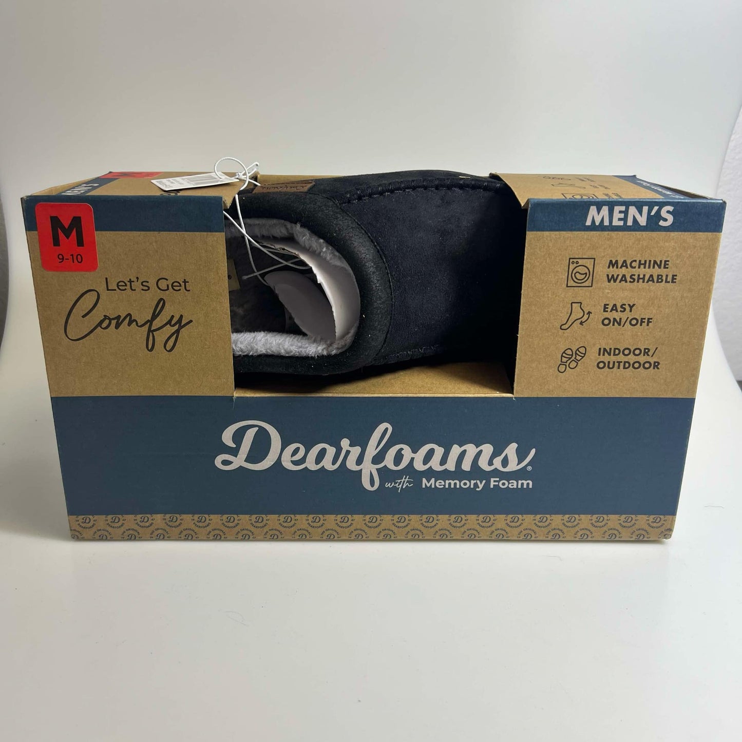 Dearfoams Mens' deference Size Indoor/Outdoor Slipper Black