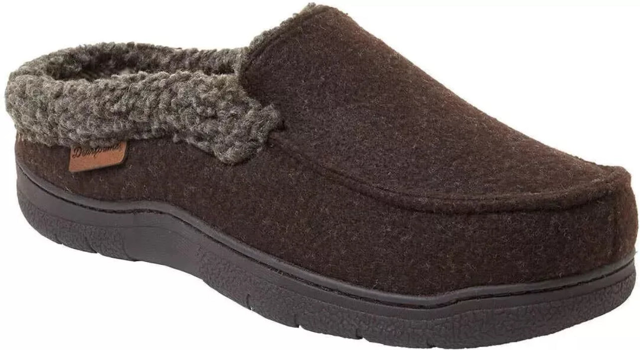 Dearfoams Mens' deference Size Indoor/Outdoor Slipper Coffee