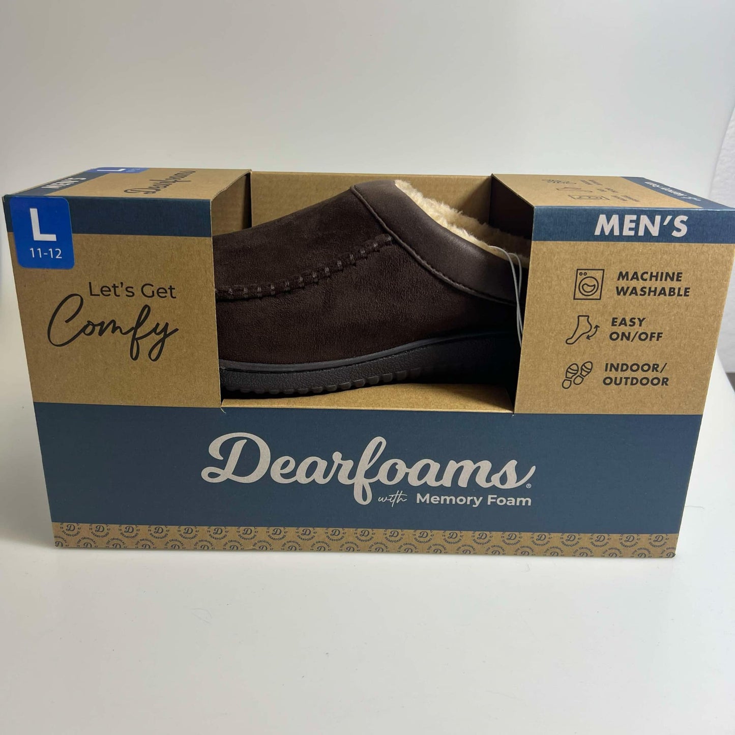 Dearfoams Mens' deference Size Indoor/Outdoor Slipper Coffee