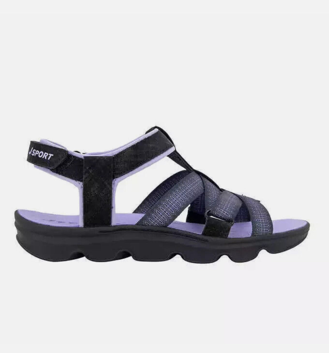 Jsport Ladies' Strap Sandals All Terra Traction, Black/Purple New in B