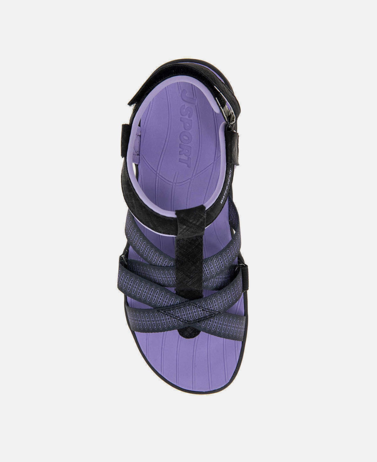 Jsport Ladies' Strap Sandals All Terra Traction, Black/Purple New in B