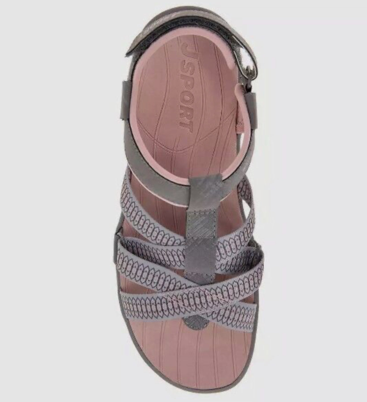 Jsport Ladies' Size 10 Strap Sandals All Terra Traction, Grey, New in Box
