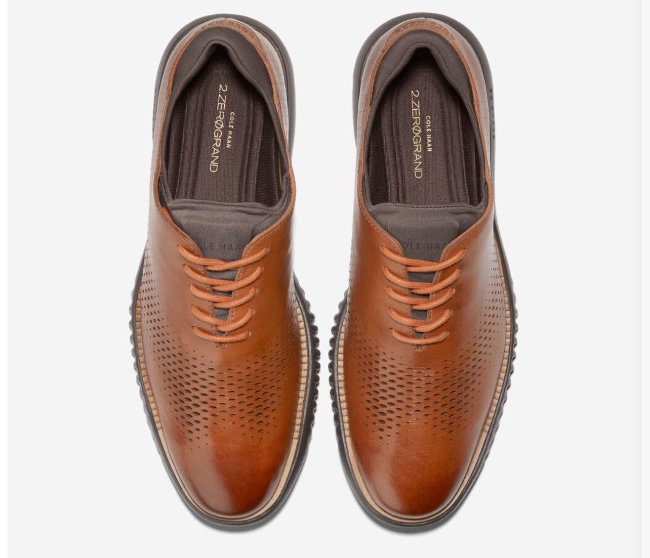Men's 2.ZERØGRAND Laser Wingtip Oxford BRITISH TAN-JAVA