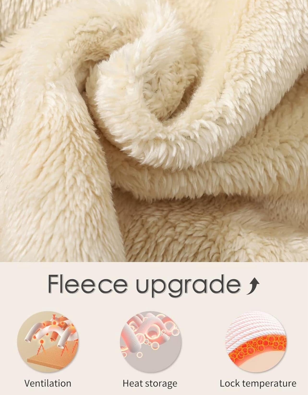 Little beauty Men's Winter Sherpa Lined Hoodie Zip Up Sweatshirt Heavyweight Warm Fleece Jacket with Pockets/ Size M