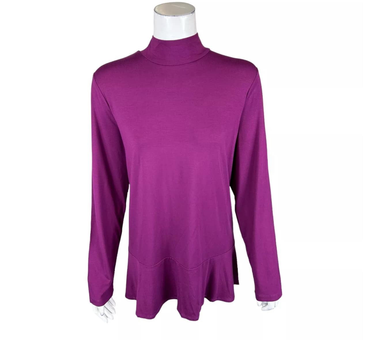 Susan Graver Weekend Cool Touch Mock Neck Long Slv Multi Colors