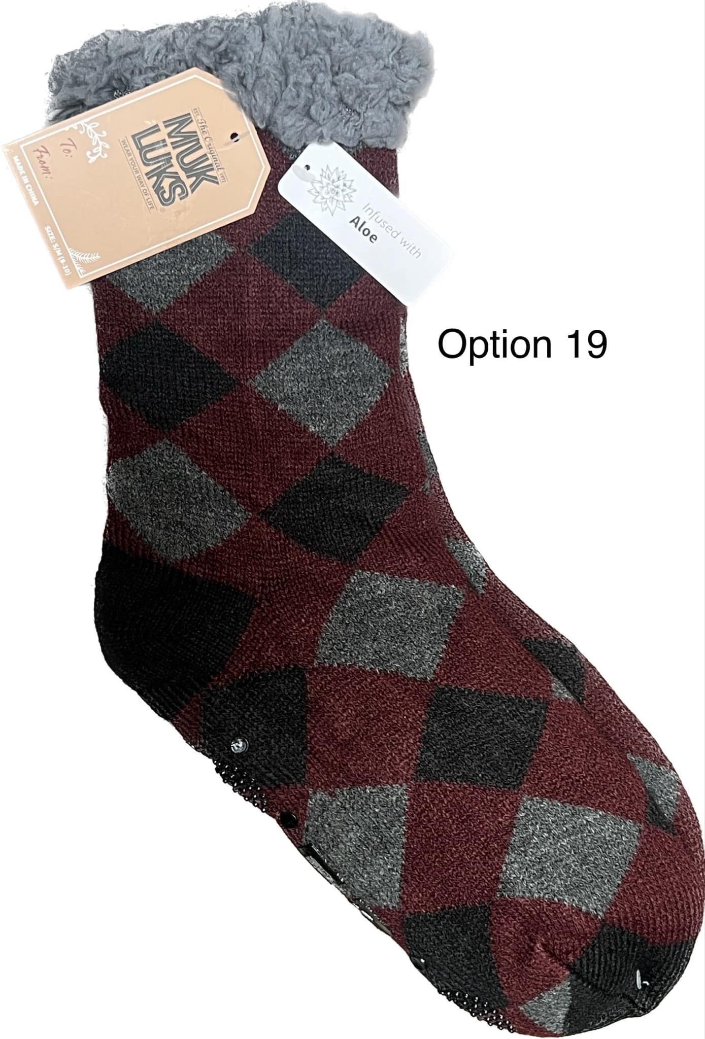 MUK LUKS Men's Aloe Infused Cabin Socks Multi Color