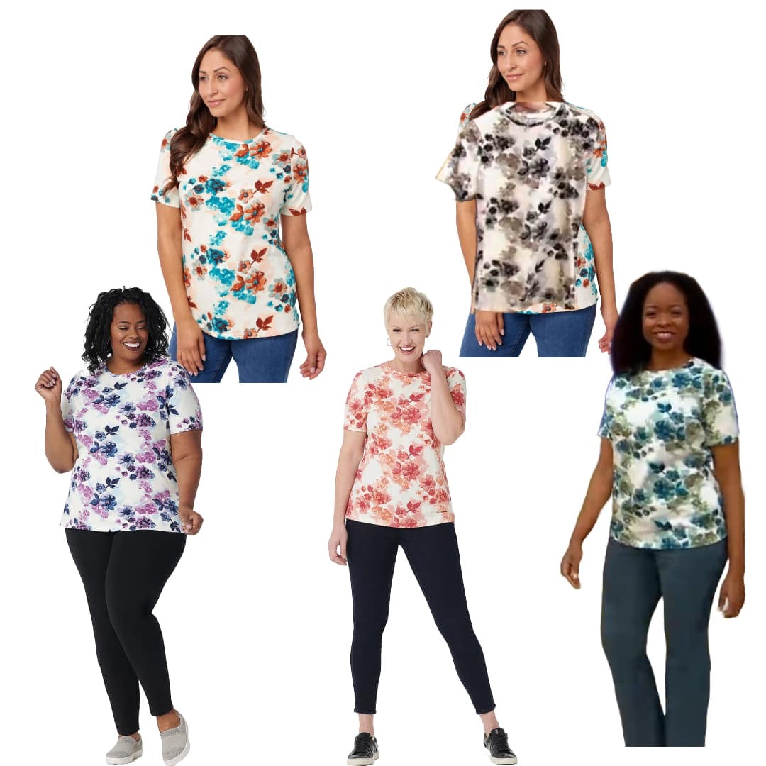 Denim & Co. Printed Perfect Jersey Short-Sleeve Top