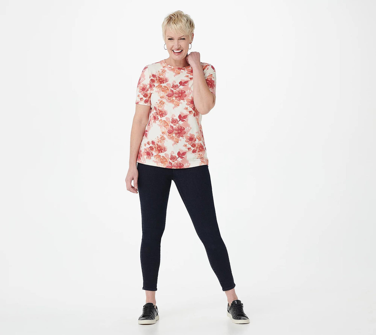 Denim & Co. Printed Perfect Jersey Short-Sleeve Top