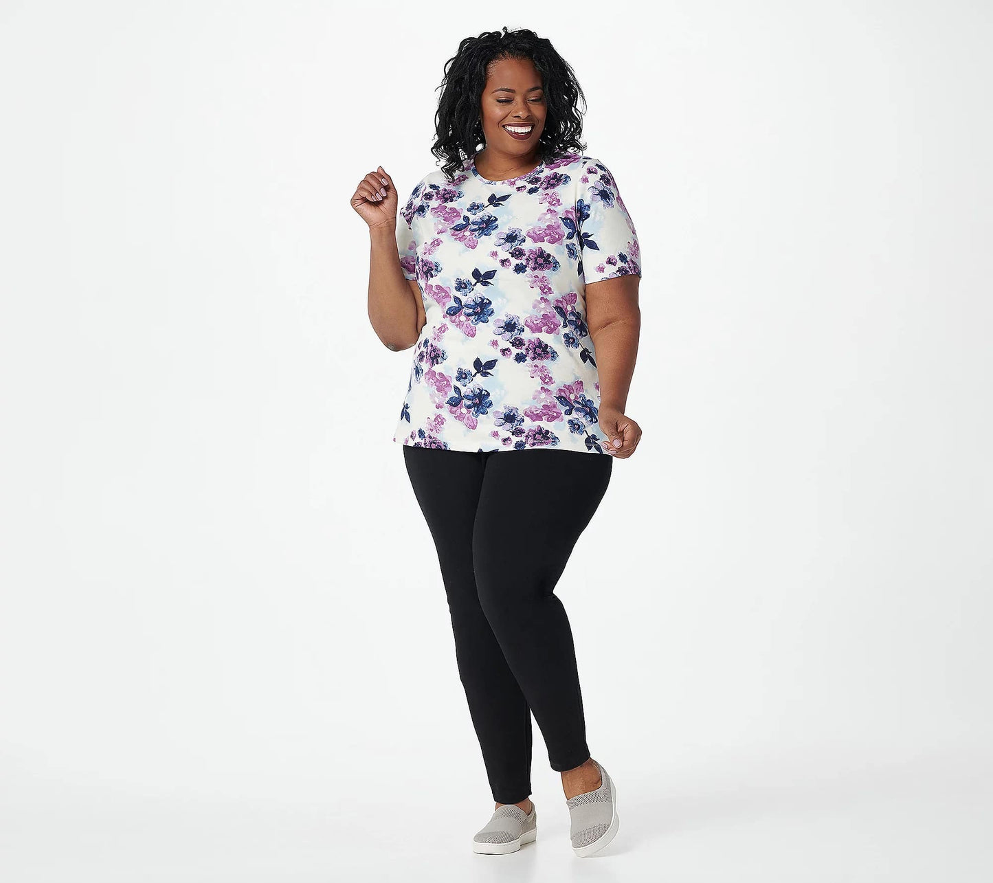 Denim & Co. Printed Perfect Jersey Short-Sleeve Top
