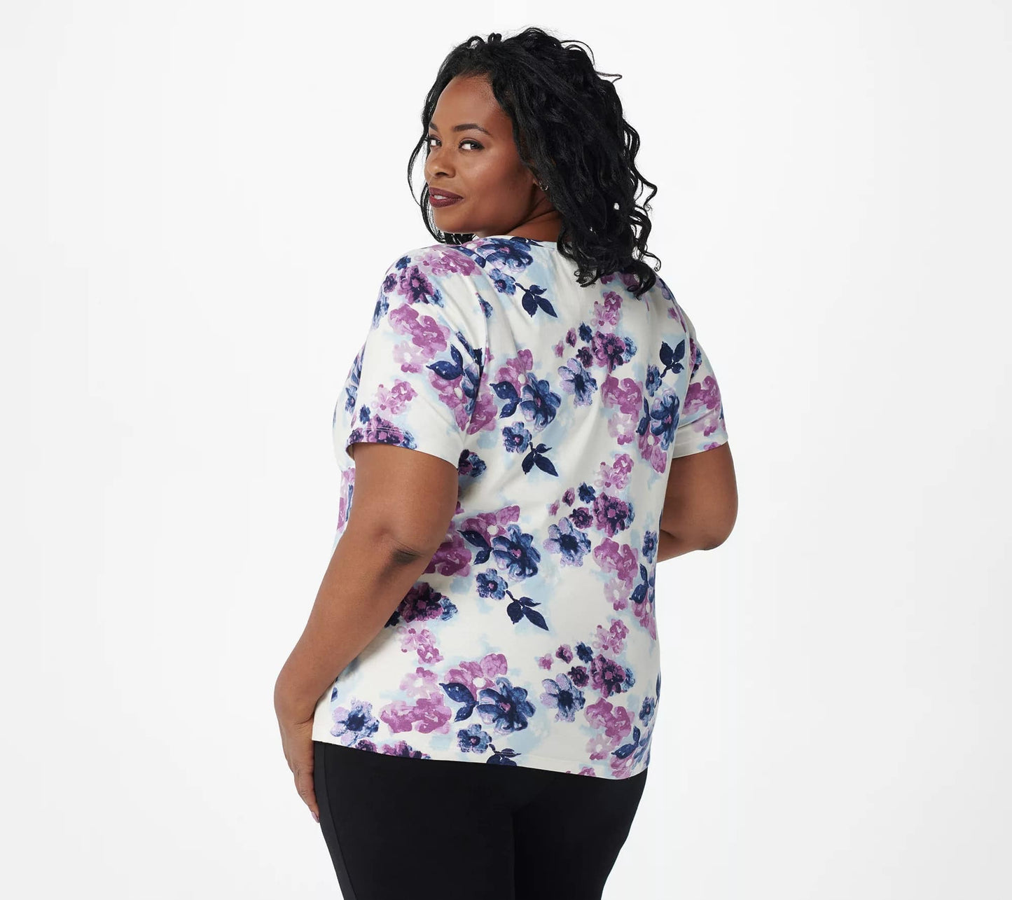 Denim & Co. Printed Perfect Jersey Short-Sleeve Top