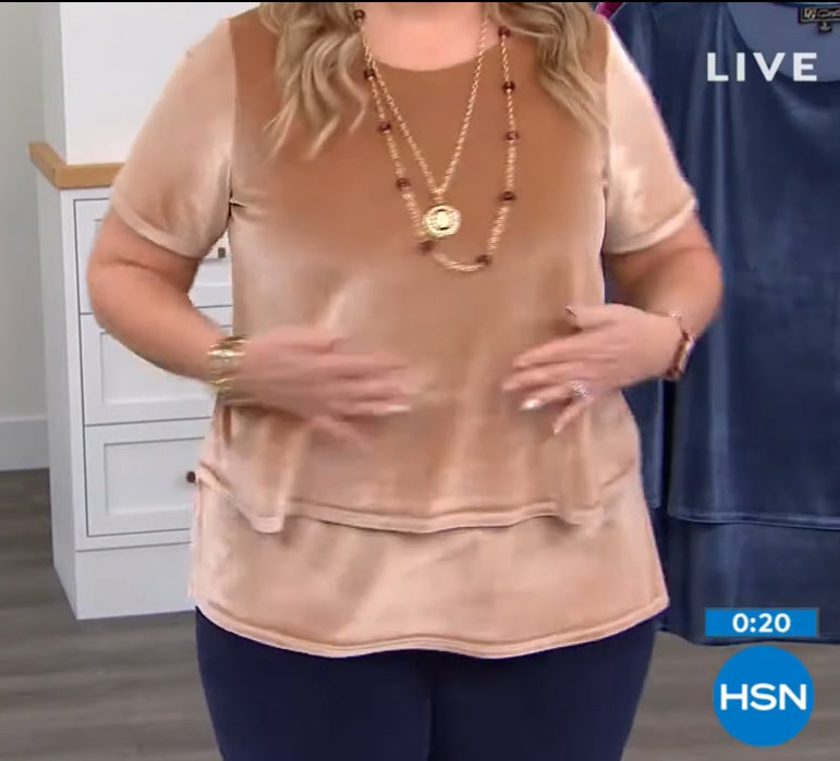 DG2 by Diane Gilman Stretch Velvet ShortSleeve Easy Top