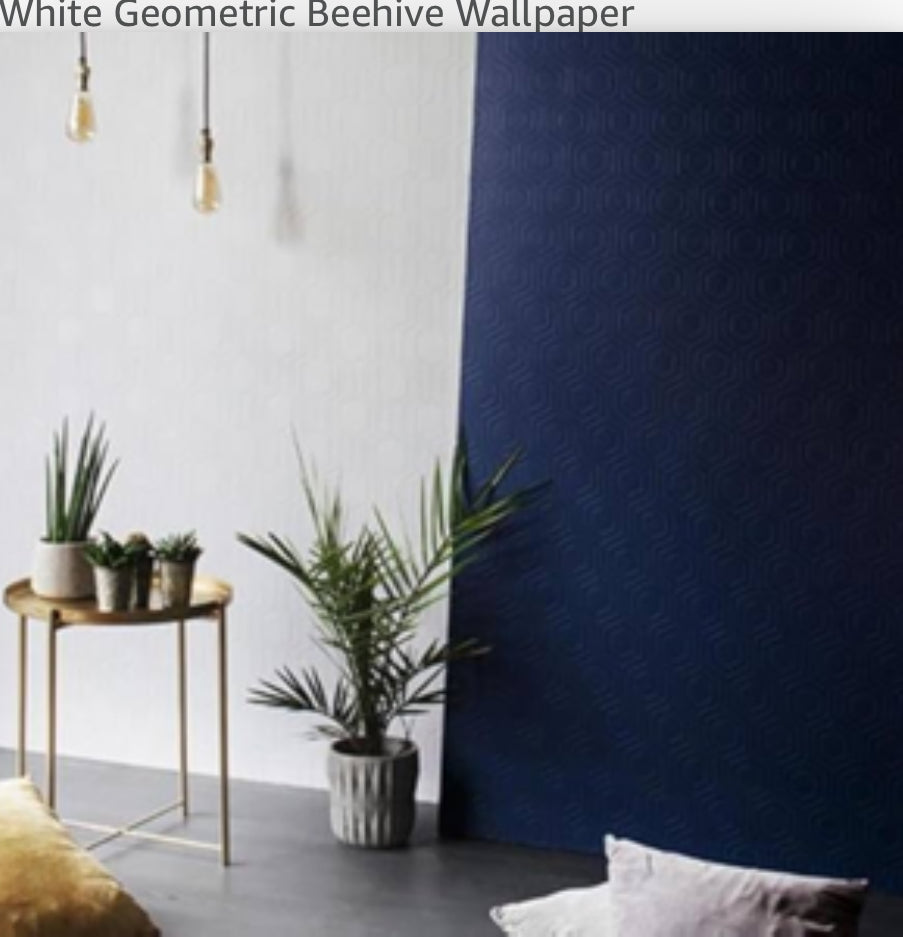 White Geometric Beehive Wallpaper