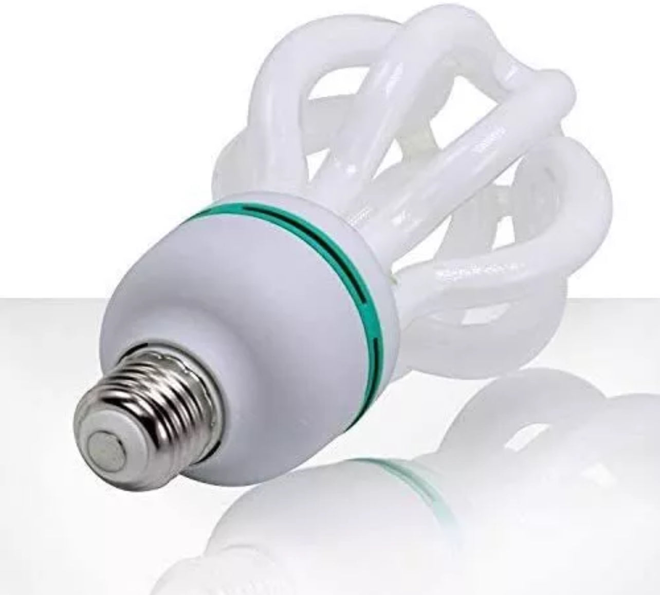 White Umbrella And 50W Compact Fluorescent Lighting Bulb