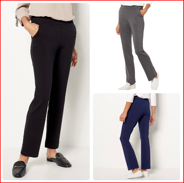 Belle by Kim Gravel Women’s Ponte Boot Cut Pants For Women