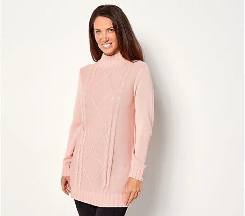 All Worthy Hunter McGrady Tunic Sweater in Rose Smoke
