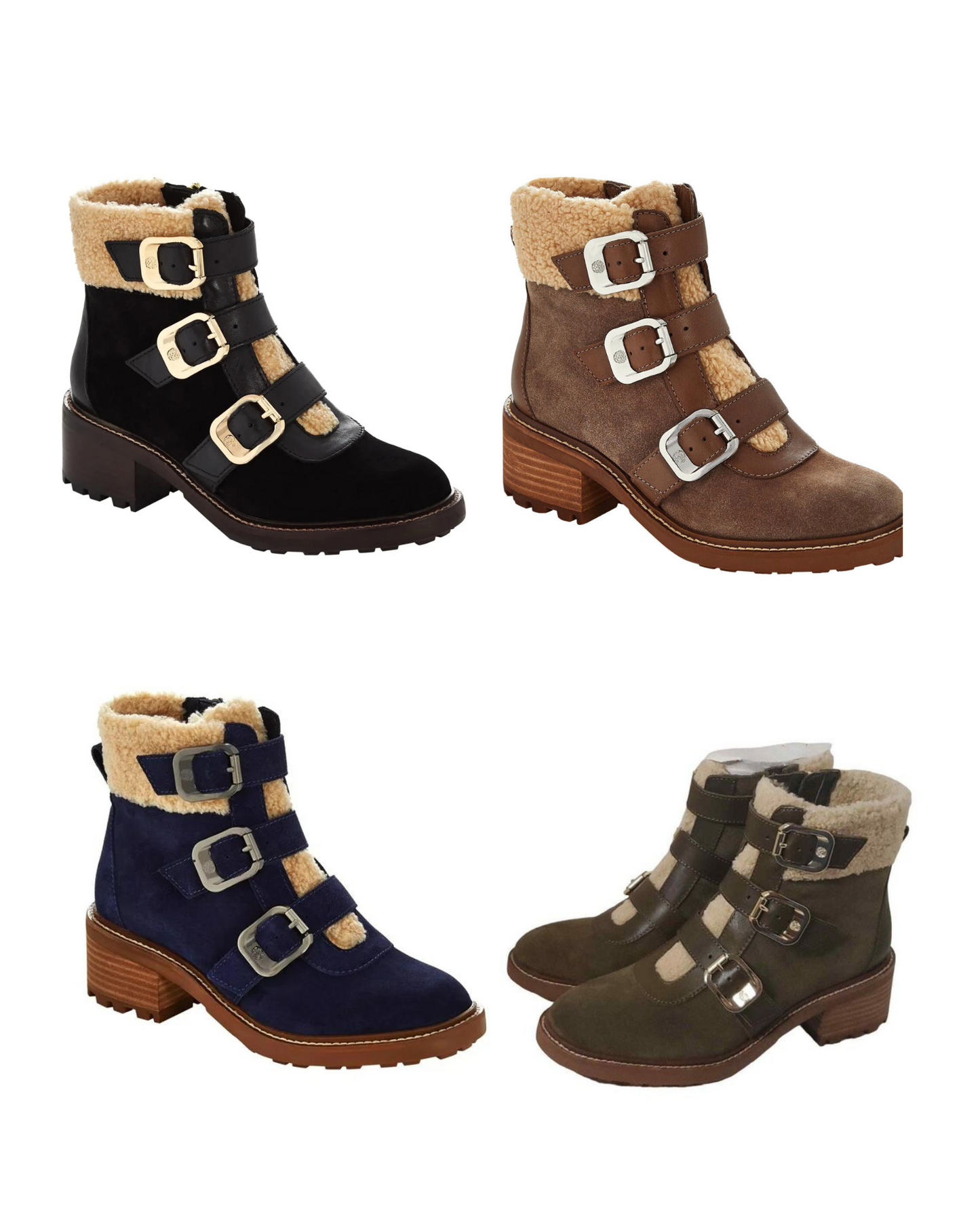 Vince Camuto Women's Klerica Leather and Faux Fur Moto/Hiker Boot