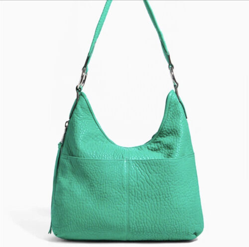 AIMEE KESTENBERG GREEN BUBBLE LAMB LEATHER GOOD TIMES HOBO HANDBAG