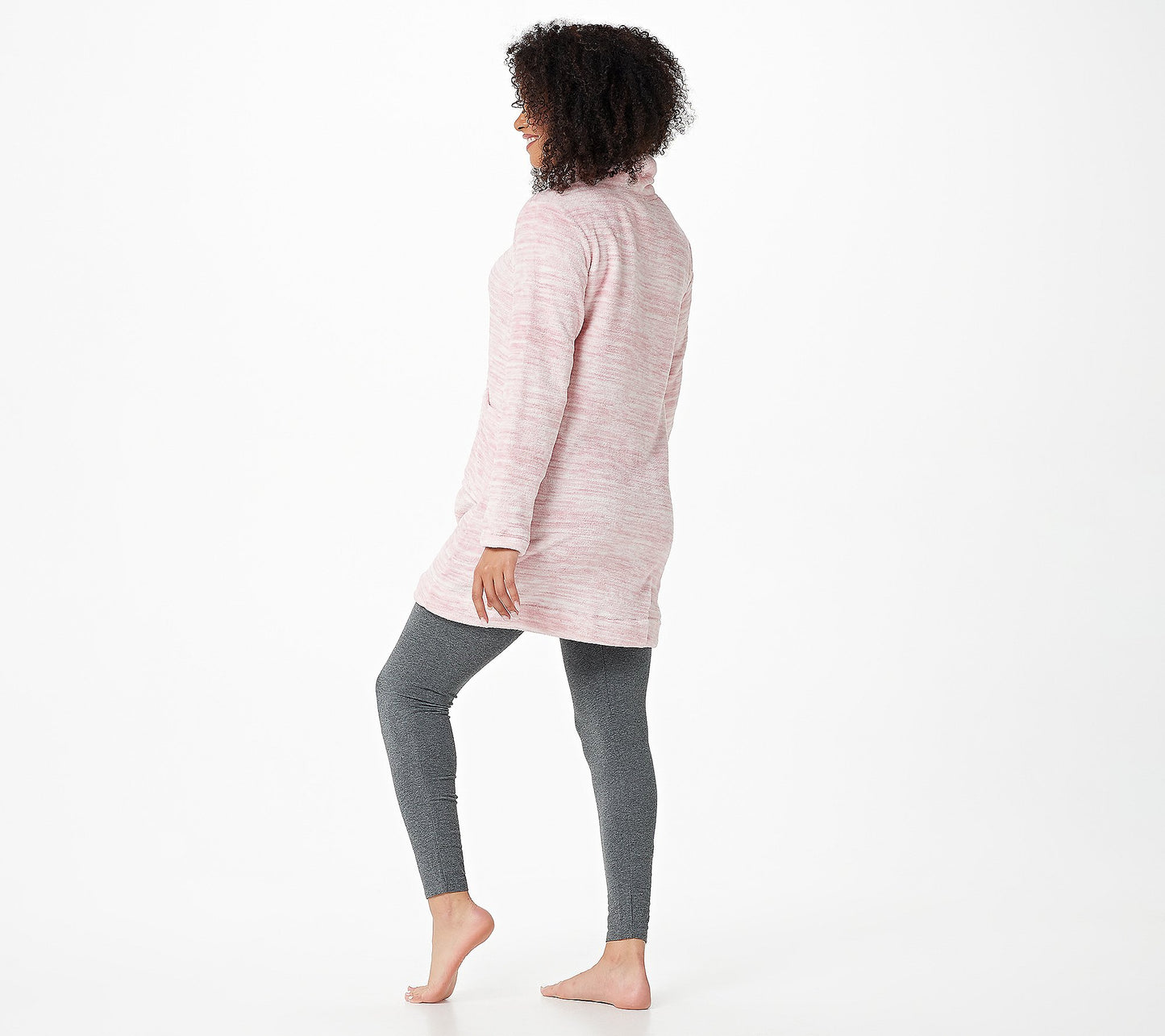 Stan Herman Women's Space Dye Plush Tunic Leggings Mocha