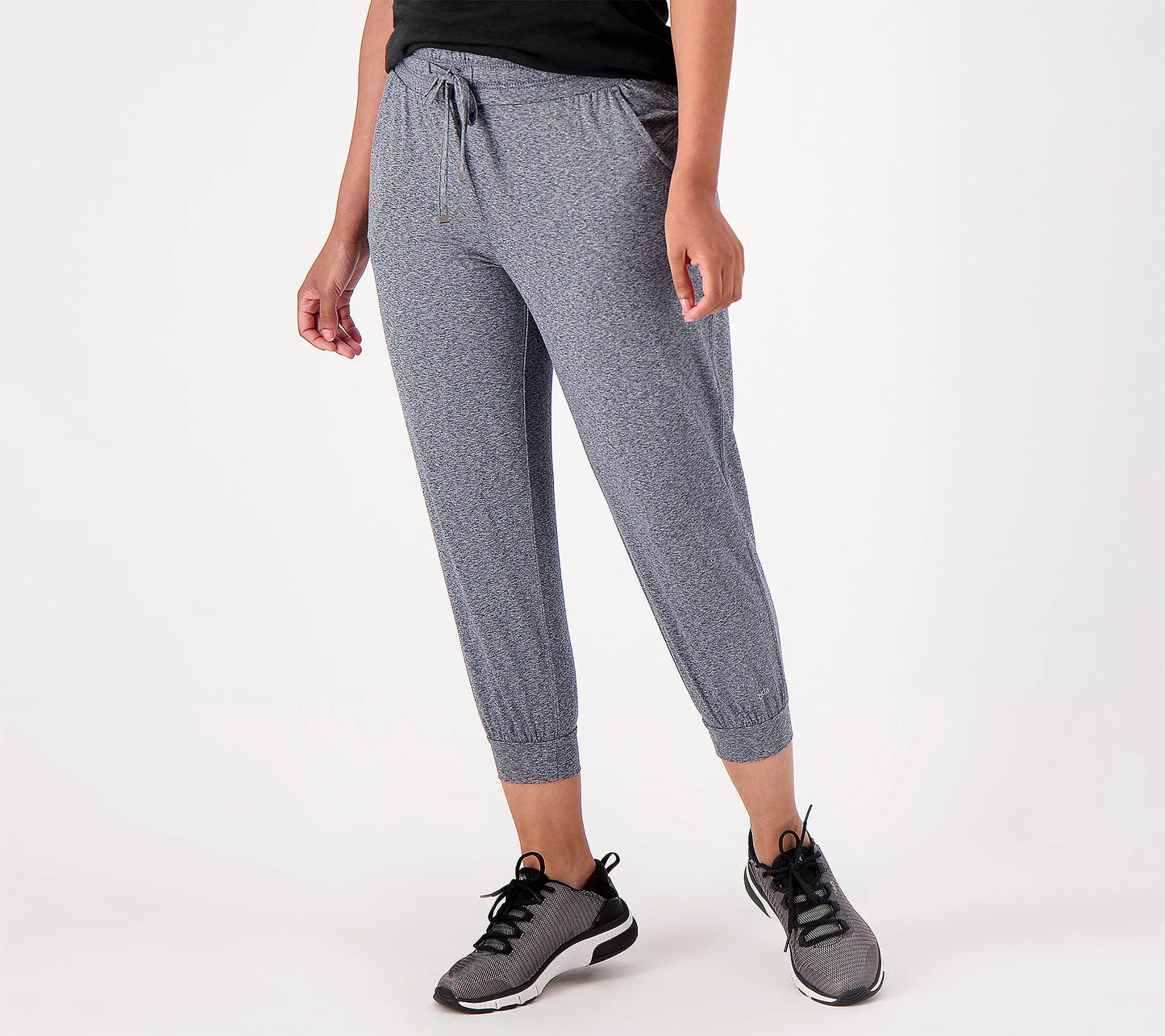 Zuda Petite Women's Z-Cool Cropped Joggers Heather Blue