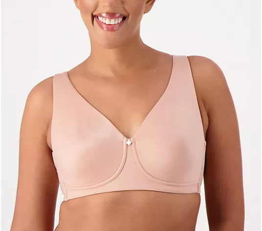 Breezies Satin Shine Unlined Wirefree Support Bra Ash Rose Size 34B