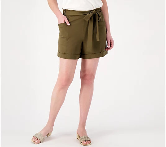 Studio Park x Kerstin Women's Lindquist Knit Twill Paperbag Short