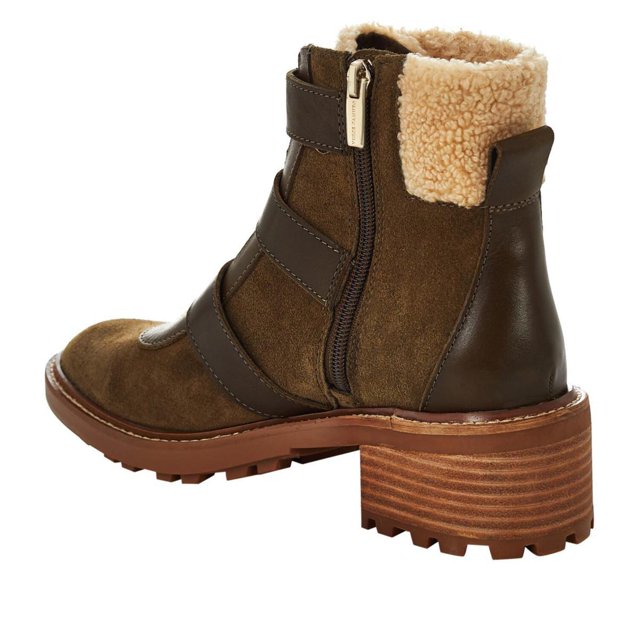 Vince Camuto Women's Klerica Leather and Faux Fur Moto/Hiker Boot