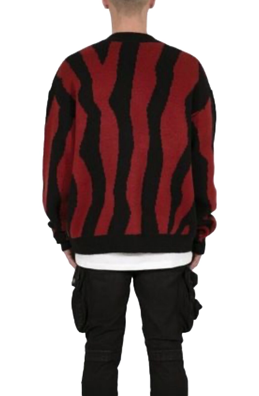 MNML Men's Zebra Cardigan - Red/Black