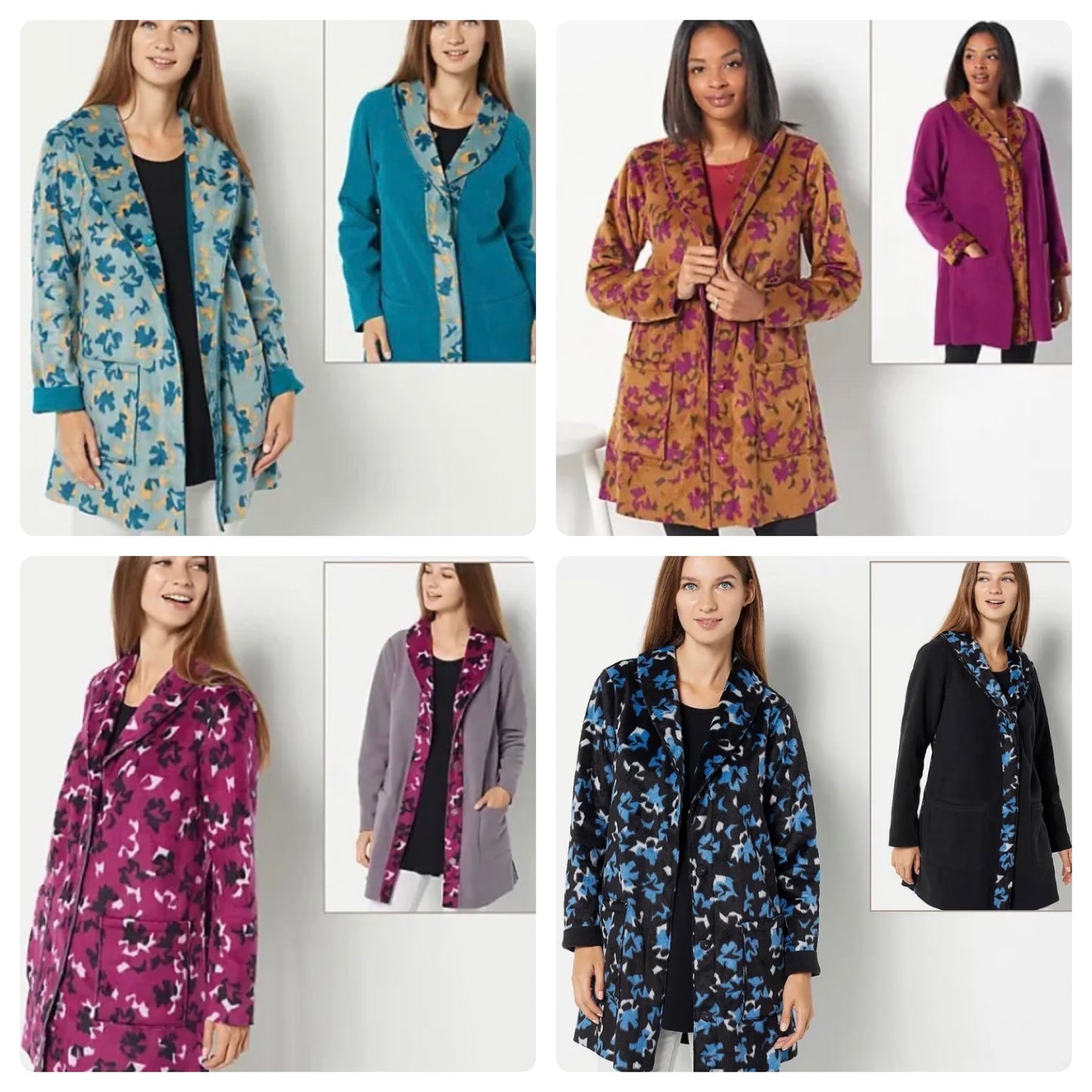 LOGO by Lori Women’s Goldstein Reversible Fleece Coat