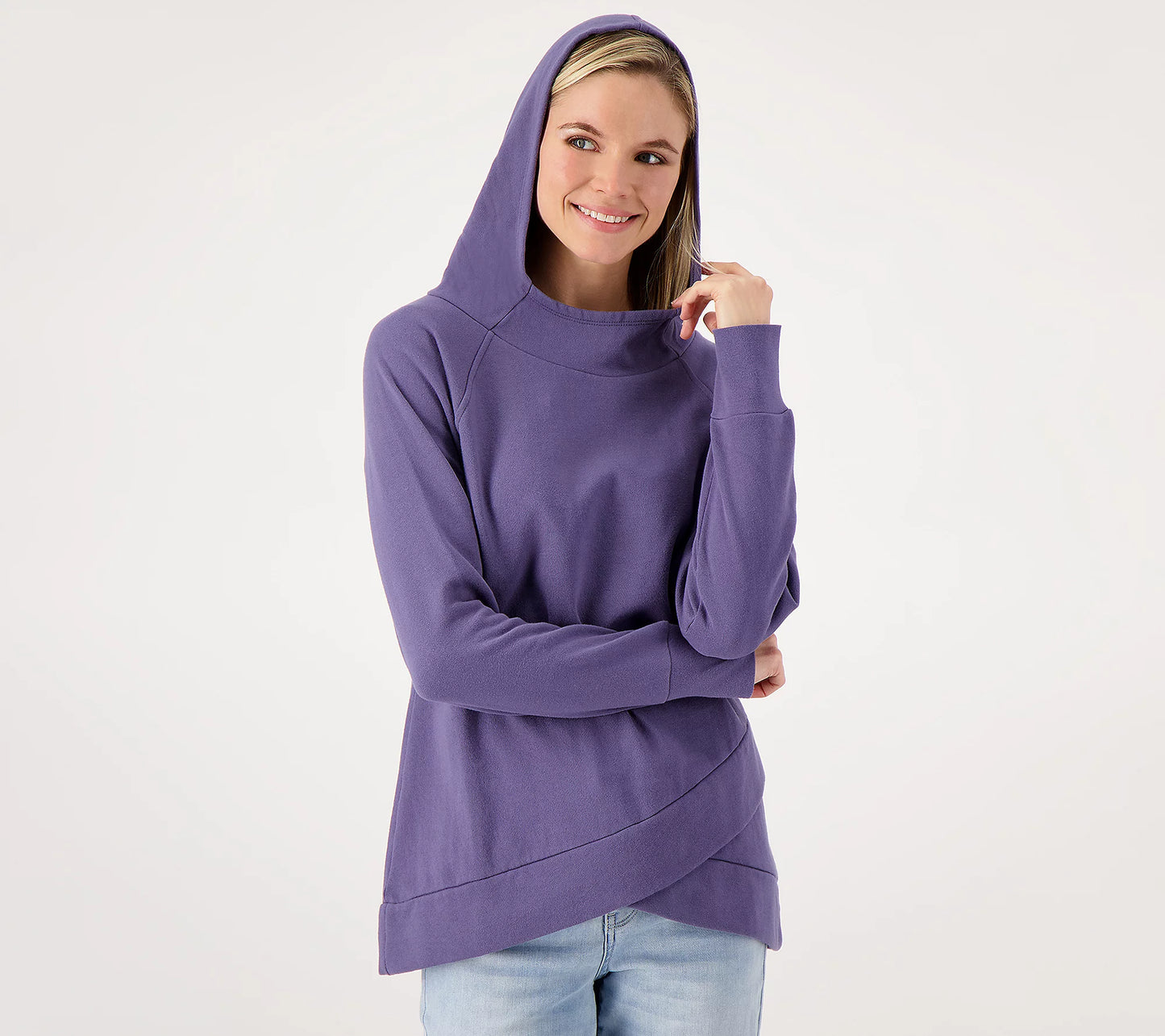 Mind Body Love by Peace Love World Women’s Crossover-Hem Pullover- Indigo