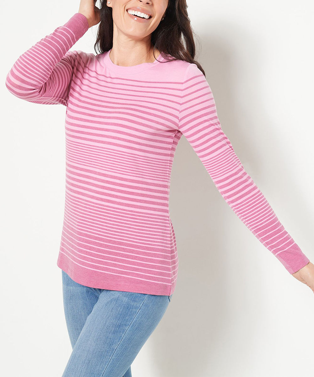Isaac Mizrahi Live! Women’s Stripe Long-Sleeve Crewneck Top