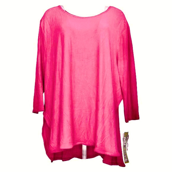 MUK LUKS Cloud Knit Crew-Neck Tunic Hi-Low Hem Heather Women's NEW