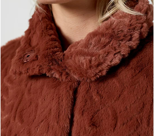 Dennis Basso Women’s Sculpted Cable Faux-Fur Jacket