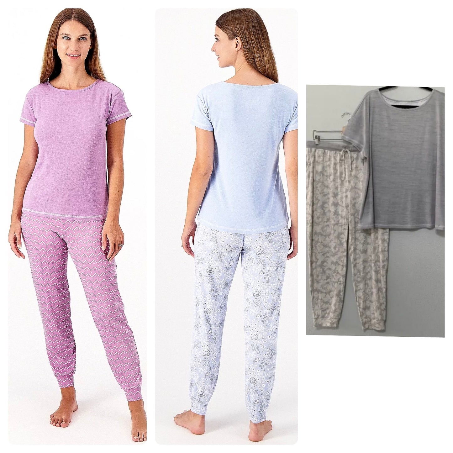 MUK LUKS Women’s Rib Knit Tee and Dream Knit Joggers