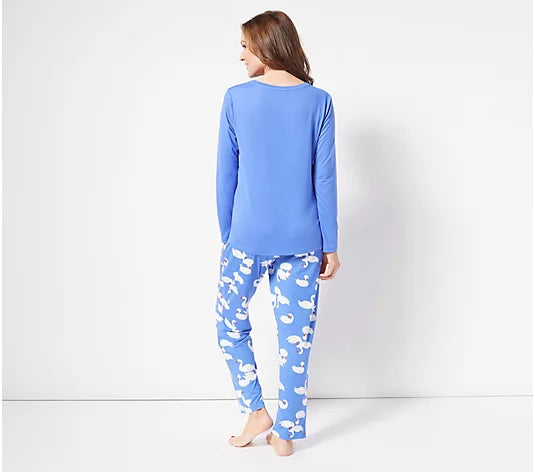 Anybody Petite Brushed Jersey Top and Printed Pant Sleep women's Set