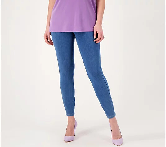 Susan Graver Women’s Regular Cool Touch Denim Pull-On Ankle Jean