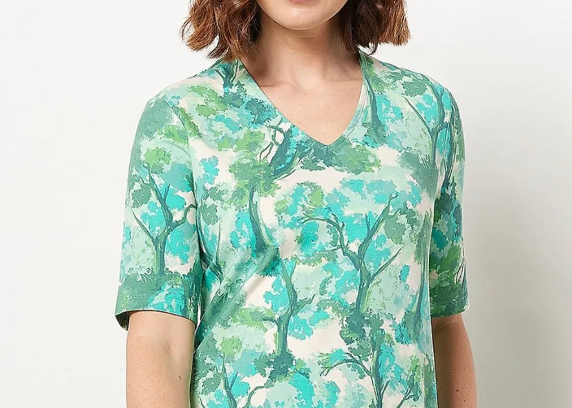 Isaac Mizrahi Live! Women’s Tall Printed V-Neck Swing Dress w/Elbow