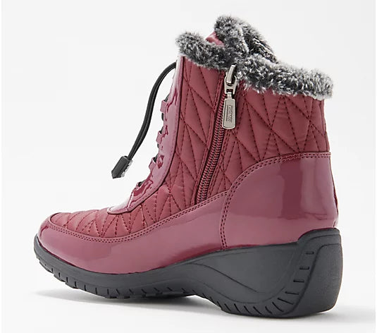 Khombu Women’s Waterproof Winter Ankle Snow Boots Molly- Burgundy