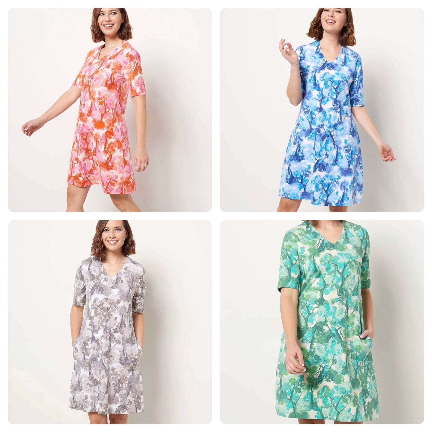 Isaac Mizrahi Live! Women’s Tall Printed V-Neck Swing Dress w/Elbow