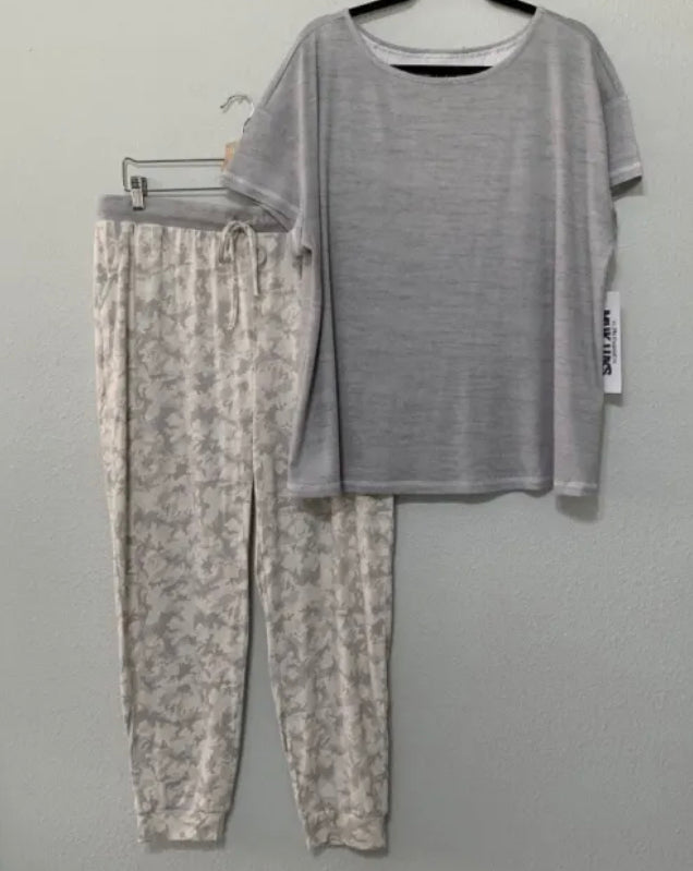 MUK LUKS Women’s Rib Knit Tee and Dream Knit Joggers