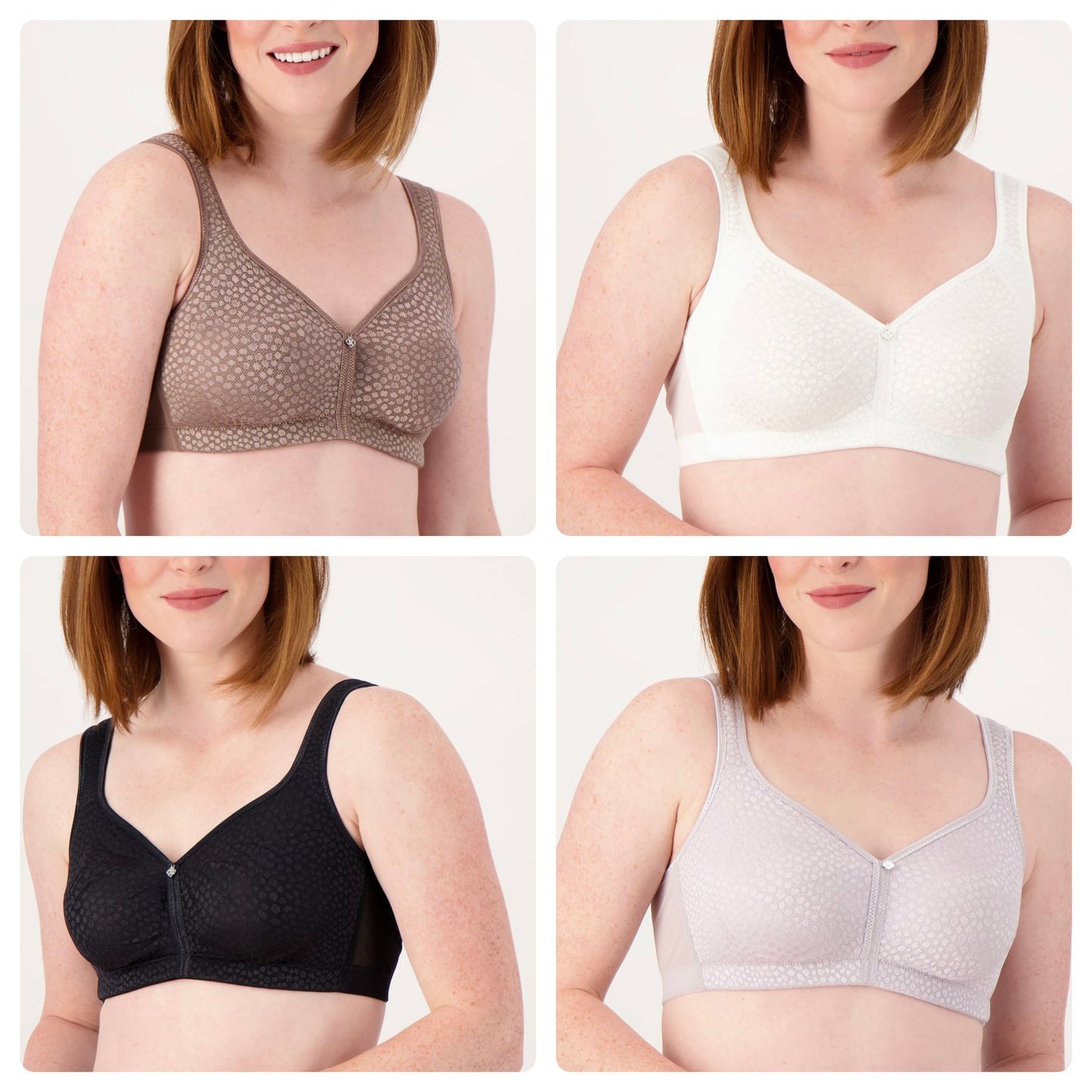 Breezies Women’s Wirefree Diamond Shimmer Unlined Support Bra