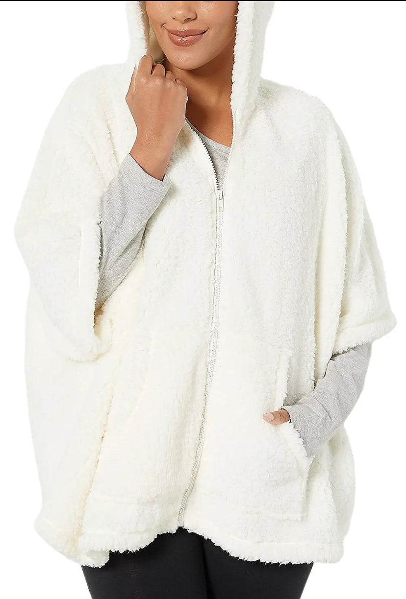 MUK LUKS Women’s Sherpa Comfy on the Go Cuddle Cape