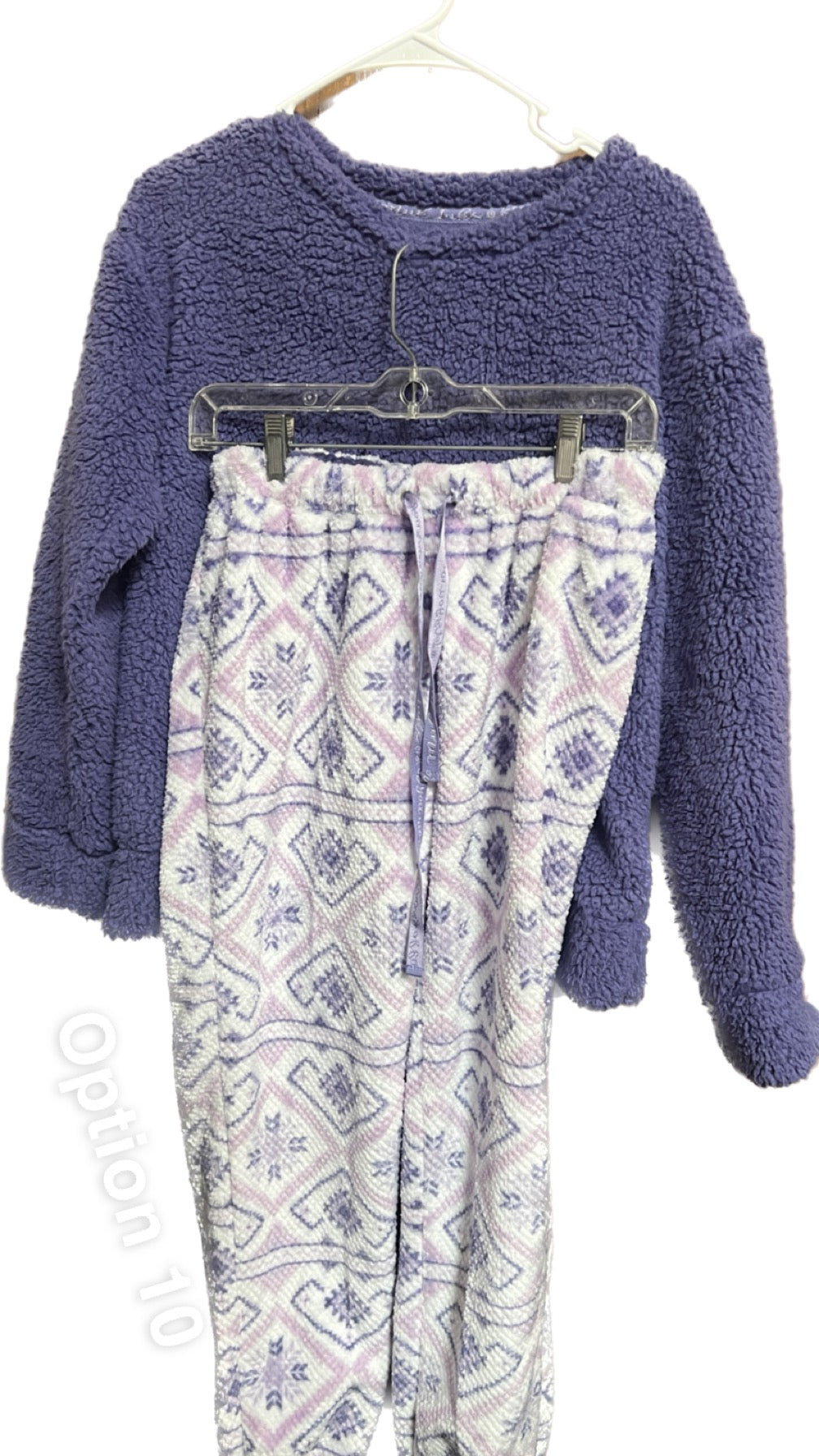 MUK LUKS Women’s PJ Set Faux Sherpa Top & Fleece Jogger Pant